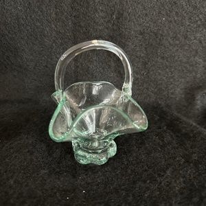 Miniature Rosenthal Netter Green Glass, basket.
